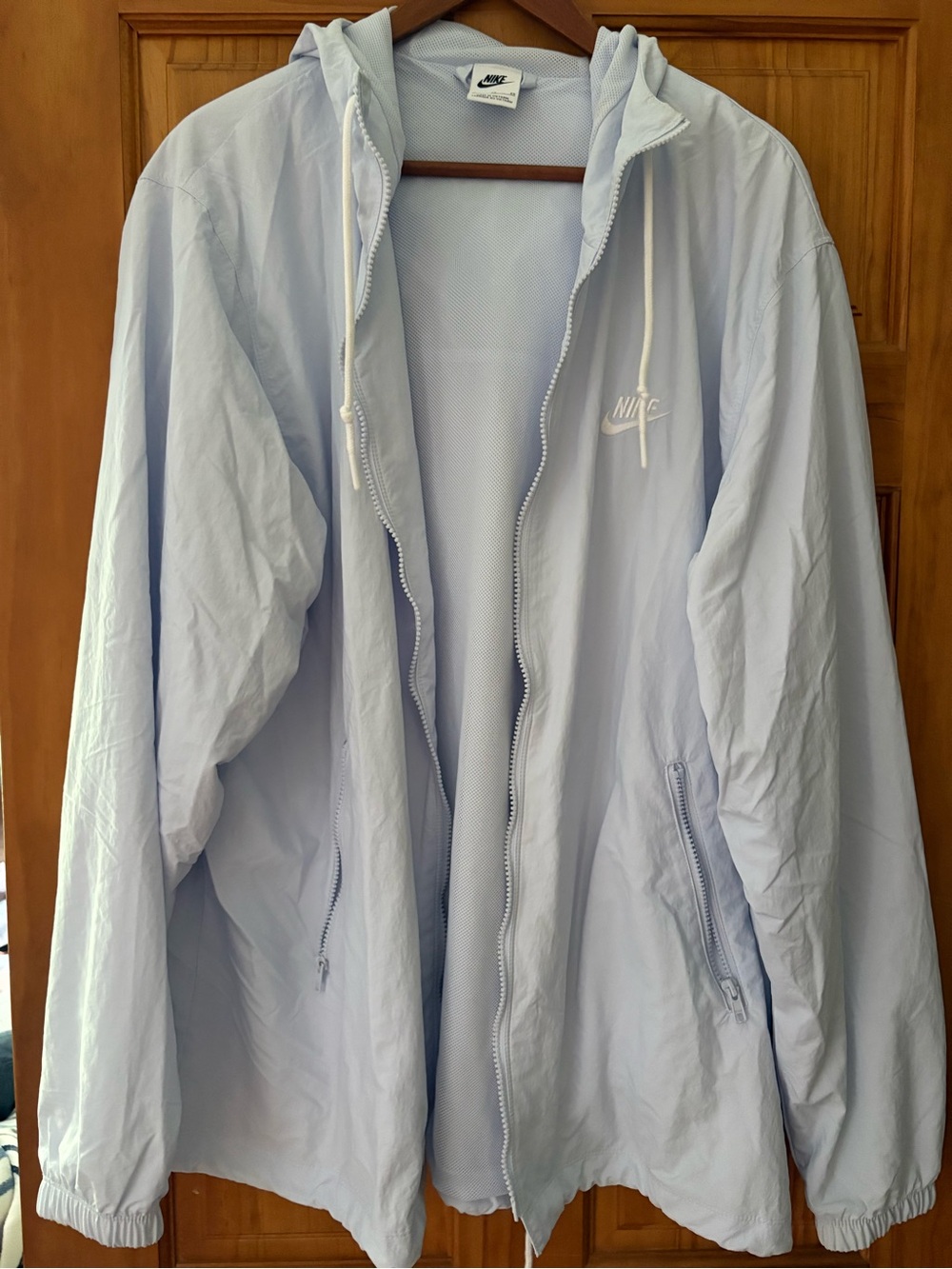 Nike Pale Blue Hooded Windbreaker Jacket